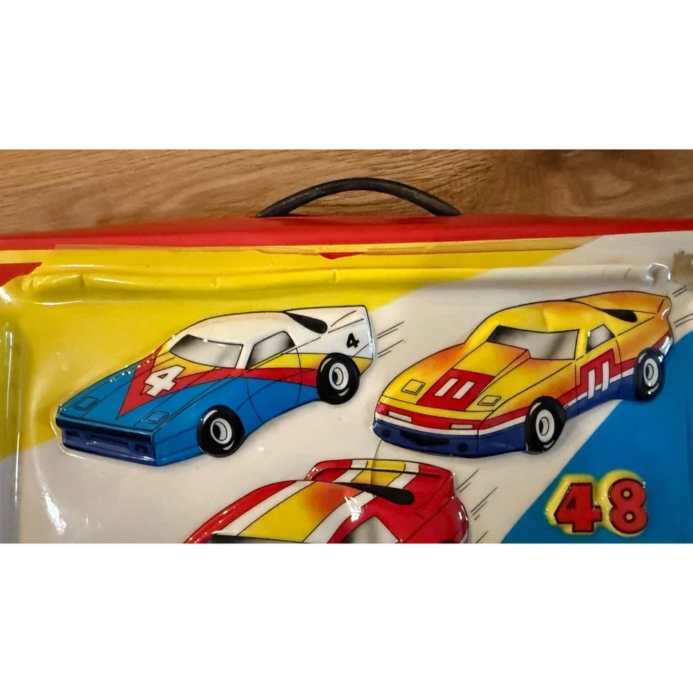 🚗 48 Car Case w/ Diecast Cars Hot Wheels Matchbox Zylmex Yatming Lot Vintage